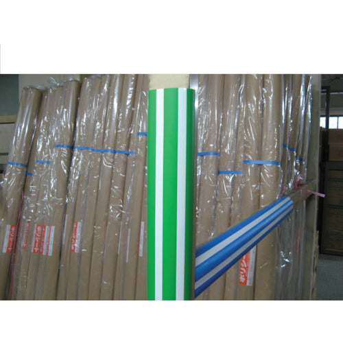 ワニ印 単管安全表示カバー 「目立つぞ」 グリーン/白 長さ900mm