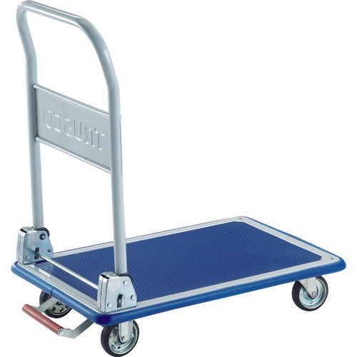 TRUSCO プレス製台車 ドンキーカート 折りたたみ式740×480 ピン式固定車ストッパー付