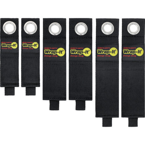 WrapーIt フック付ストラップHEAVYーDUTY 6本セット(10、13、17インチ各2本)