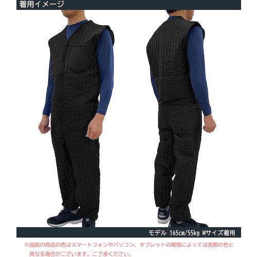 TEAGLES 11070 中綿キルトインナーつなぎ ブラック3L