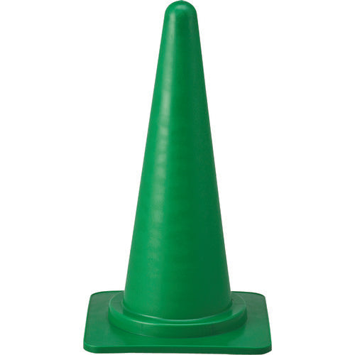 緑十字 コーン 緑 高さ700mm RC−1G ベース380mm角 ポリエチレン製