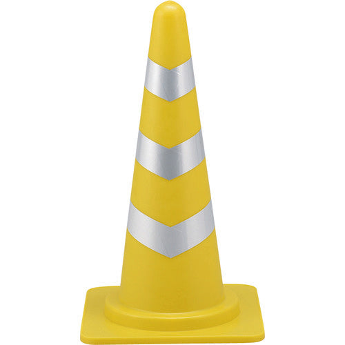 緑十字 コーン 黄/白反射シート SRC−1Y 高さ:700mm ベース:385mm角 反射タイプ ポリエチレン製