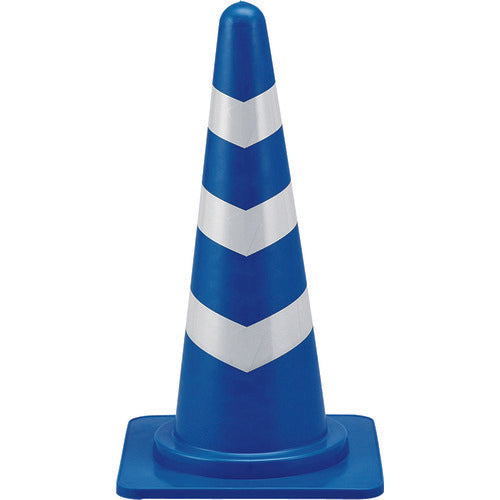 緑十字 コーン 青/白反射シート SRC−1BL 高さ:700mm ベース:385mm角 反射タイプ ポリエチレン製