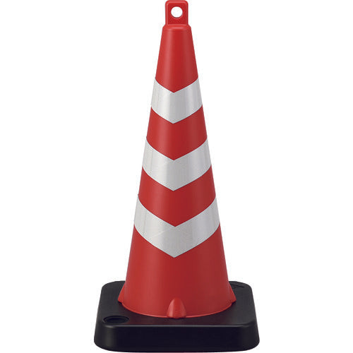 緑十字 コーン(注水式ウエイトタイプ) 赤/白反射シート ガードコーン−RH 高さ757mm