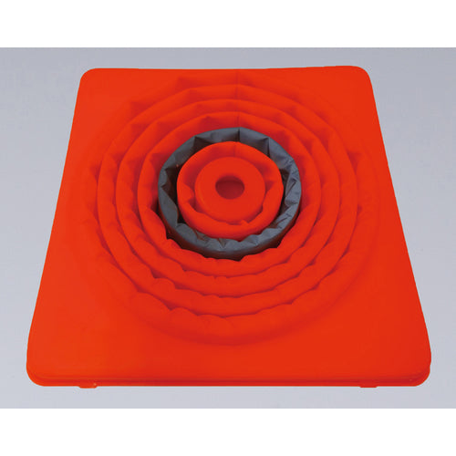 緑十字 伸縮式三角コーン 黄 伸縮コーン−Y(大) 高さ620mm(ベース295mm角) 反射材付