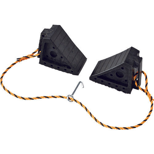 緑十字 タイヤストッパー 乗用車用(4t車迄) 2個1組 タイヤストッパー2 H145×W100×D195mm 合成ゴム製