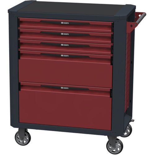 SORI キャビネットワゴン 12000 5段 赤 850X470X1020