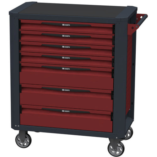 SORI キャビネットワゴン 12000 7段 赤 850X470X1020