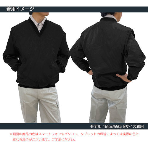 TEAGLES 14695 Vネック中綿キルトヤッケ ブラックL