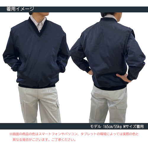 TEAGLES 14695 Vネック中綿キルトヤッケ ネイビーL