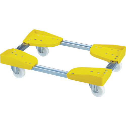 ルート コンテナ台車(伸縮式) ルートボーイ202PP型YEタイプ(樹脂仕様) 最大:幅610×長さ610 質量4.4kg