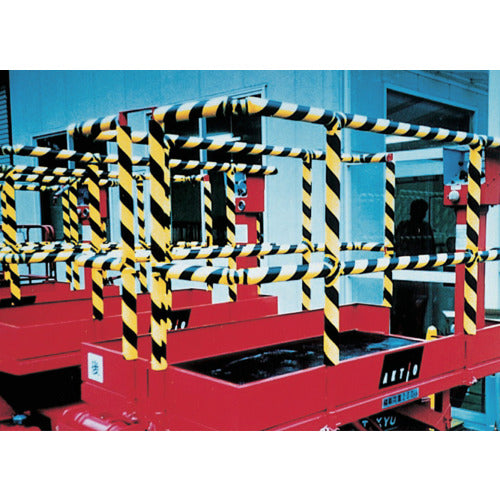 緑十字 トラ柄パイプクッション 黄/黒 TRC−82N 81(61)Φ×1000mm 無反射