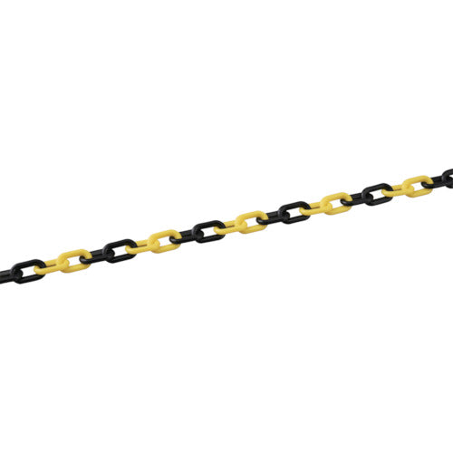 緑十字 プラスチックチェーン 黄/黒 PT−630TR 長さ30m 線径6mmΦ PE