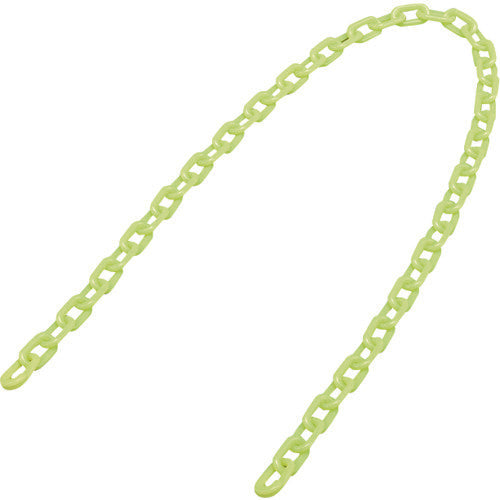 緑十字 プラスチックチェーン 蛍光緑 PT−612KG 長さ1.2m 線径6mmΦ ポリエチレン