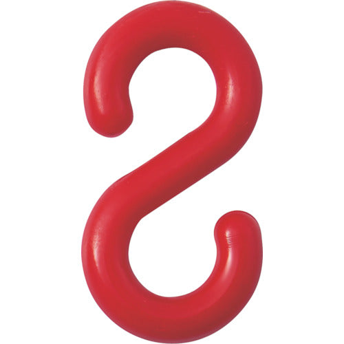 緑十字 S字フック 赤 PF−8R 線径8mmΦ 27.5×52.5mm 2個組 樹脂製