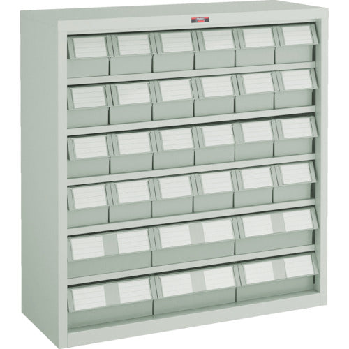 TRUSCO コンテナラックケース バンラックケース L型 引出小X24 大X6個 H880 ネオグレー