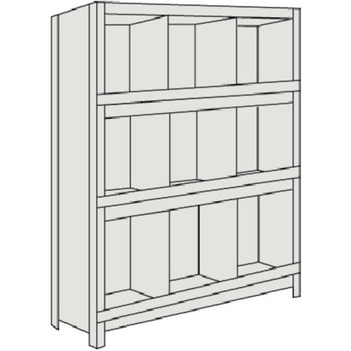 TRUSCO スチールラック 軽量棚 縦仕切前当付 875X300X1200 3列3段 ネオグレー