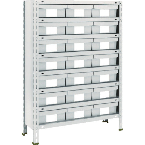 TRUSCO スチールラック 軽量棚 875X300X1200 樹脂引出NG 小X21 ネオグレー