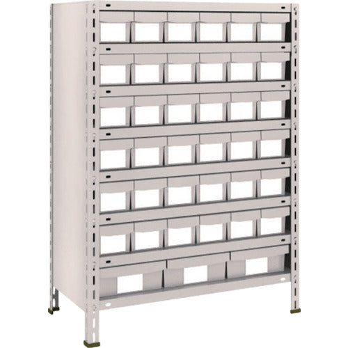 TRUSCO スチールラック 軽量棚875X450X1200 樹脂引出 小X36大X3 ネオグレー