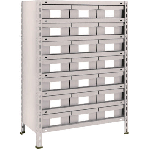 TRUSCO スチールラック 軽量棚 875X450X1200 樹脂引出NG 大X21 ネオグレー
