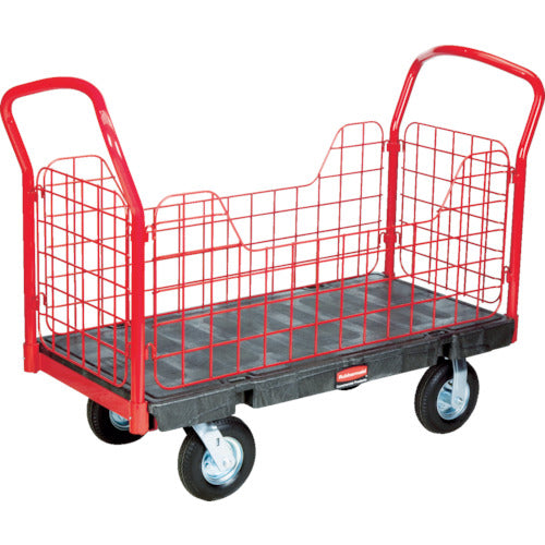 ラバーメイド 金網台車 サイドパネルプラットフォームトラック ブラック 均等荷重907KG 615×1422×320