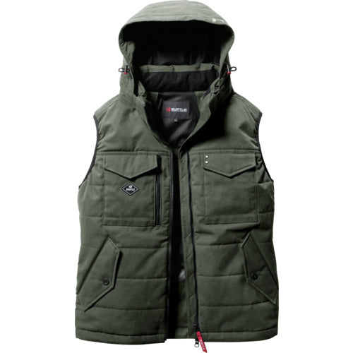 BURTLE 防寒ベスト5054−14−XLミルスグリーン