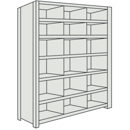 TRUSCO スチールラック 軽量棚 縦仕切付 W875XD300X1500 3列6段 ネオグレー