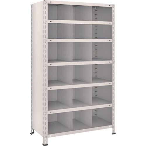 TRUSCO スチールラック 軽量棚 縦仕切付 W875XD450X1500 3列6段 ネオグレー