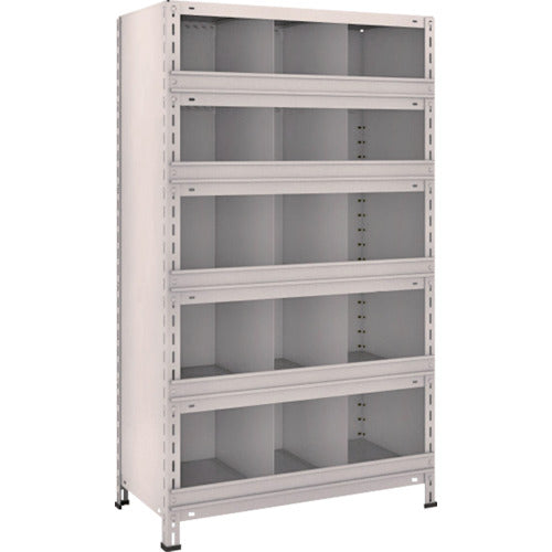 TRUSCO スチールラック 軽量棚 縦仕切前当付 875X450X1500 3列5段 ネオグレー