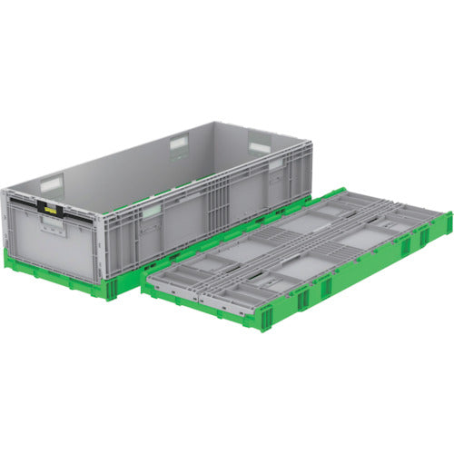 サンコー 折りたたみコンテナー 560950 オリコンEP123B グリーン/ライトグレー