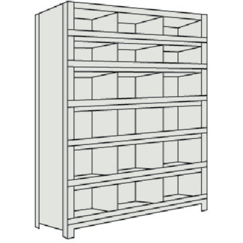 TRUSCO スチールラック 軽量棚 縦仕切前当付 W875×D300×H1800 3列6段 ネオグレー