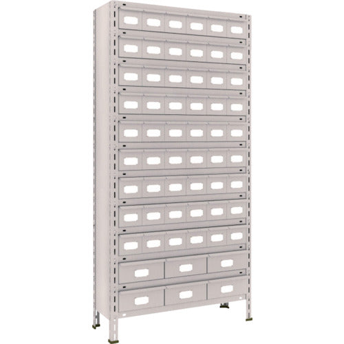 TRUSCO スチールラック 軽量棚875X300X1800スチール引出小X54大X6 ネオグレー