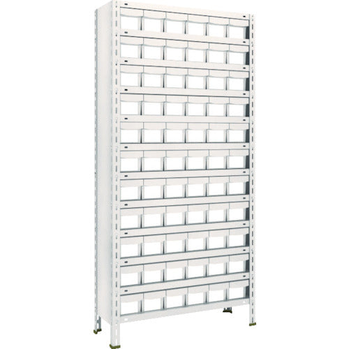 TRUSCO スチールラック 軽量棚 875X300X1800 樹脂引出NG 小X66 ネオグレー