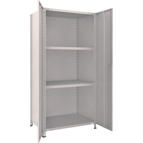 TRUSCO スチールラック 軽量棚両開扉付 875X600XH1800 天地4段 ネオグレー