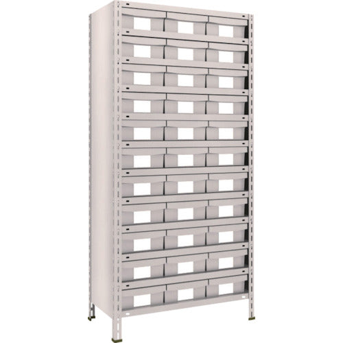 TRUSCO スチールラック 軽量棚 875X450X1800 樹脂引出NG 大X33 ネオグレー