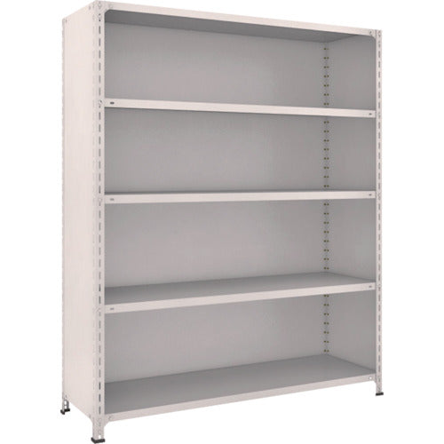 TRUSCO スチールラック 軽量棚背板・側板付 W1500X450XH1800 5段 ネオグレー