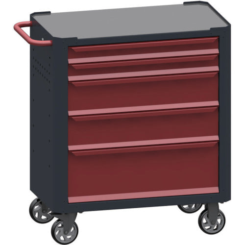 SORI キャビネットワゴン 7000 5段 赤 800X450X950