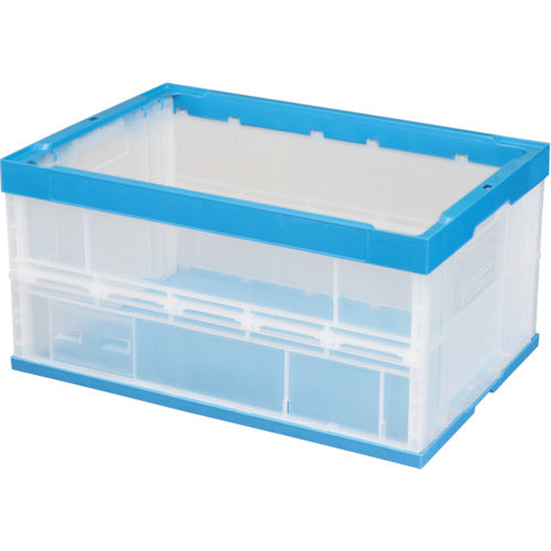 積水 窓あき折りたたみコンテナ75L 透明青
