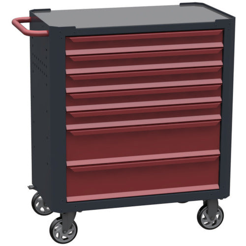 SORI キャビネットワゴン 7000 7段 赤 800X450X950