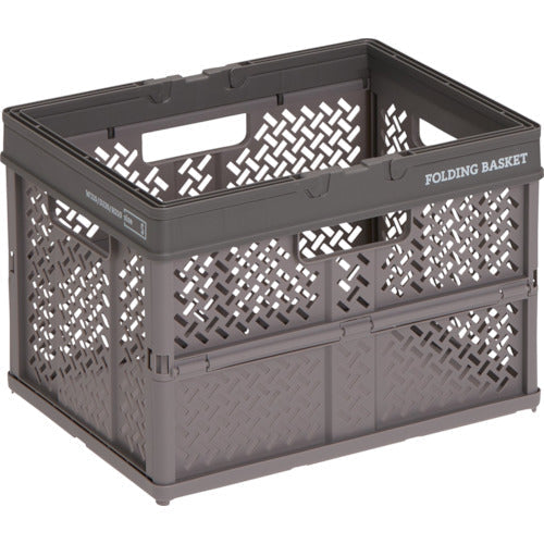 TENMA 折りたたみバスケット ハンドル付き S グレー