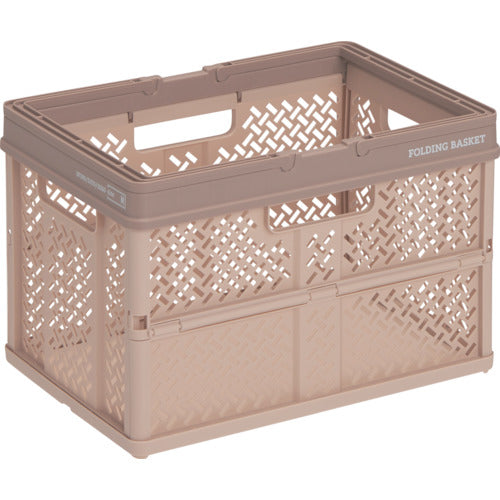 TENMA 折りたたみバスケット ハンドル付き M ベージュ