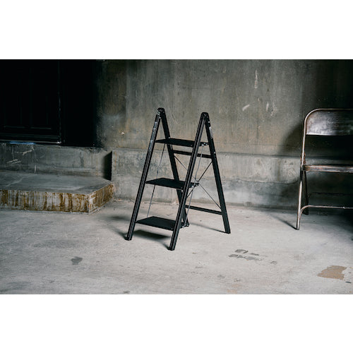 TENMA アルミ踏み台スリム3段 ブラック