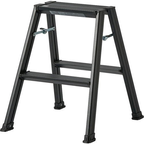 TENMA アルミ踏み台2段 ブラック