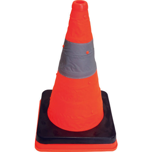 ミズケイ 伸縮式三角コーン41cm(オレンジ)コーン+ウエイトセット