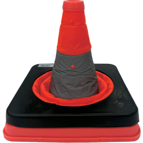 ミズケイ 伸縮式三角コーン41cm(オレンジ)コーン+ウエイトセット