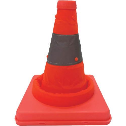 ミズケイ 伸縮式三角コーン 30cm<オレンジ>