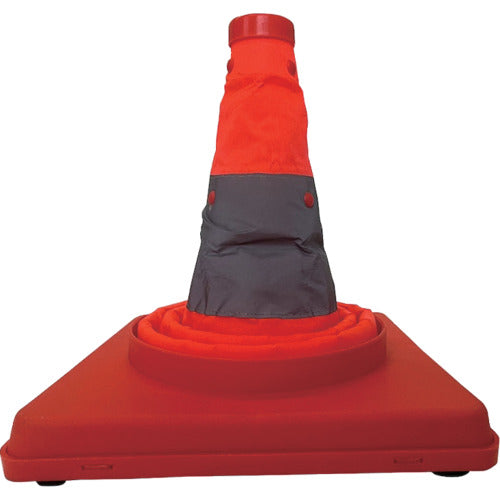 ミズケイ 伸縮発光式三角コーン「テラス」45cm(オレンジ)