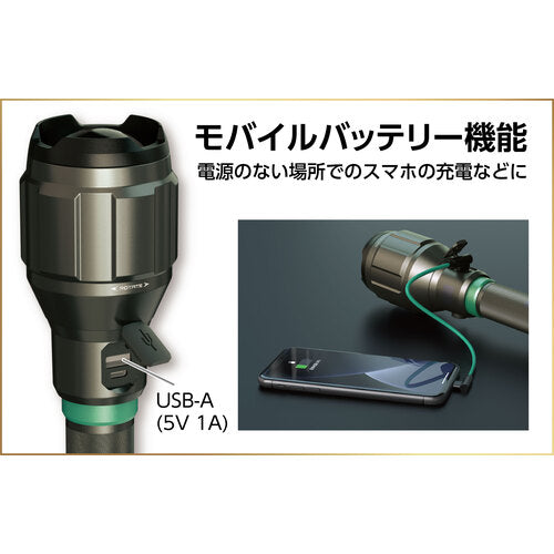 MUSTTOOL 充電式フラッシュライト 12000LM ブラック