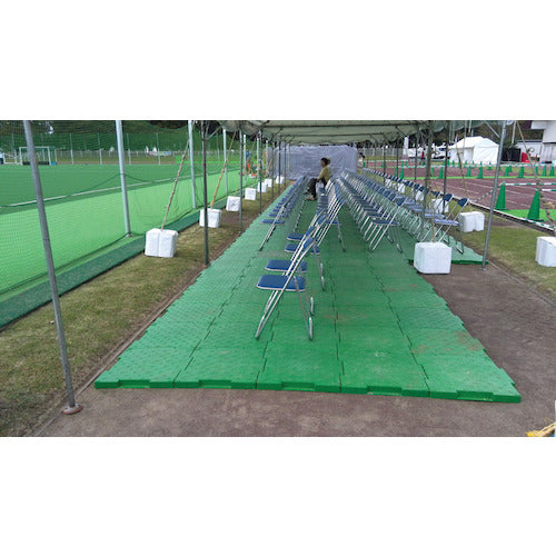 サンコー 樹脂製敷板 8Y3017 ロードマットグリーン 幅0.5×長さ0.5m