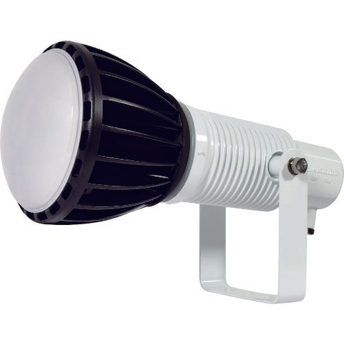 NICHIDO エコビックLED投光器100W 常設用 ワイド アース付 電線2m 本体白、電球黒